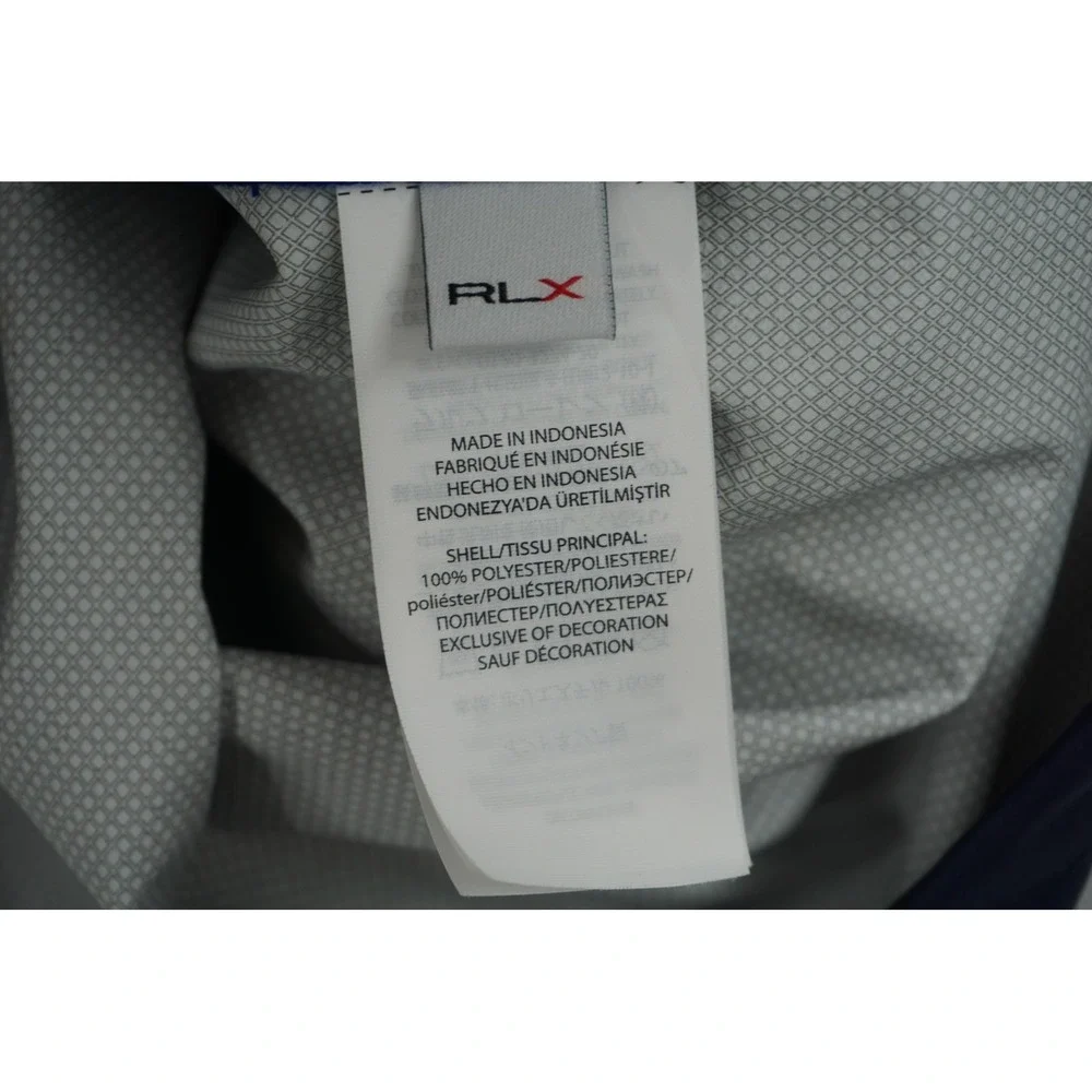 Polo Ralph Lauren RLX Jacket Mens Medium Blue 1/4‎ Zip Golf Windbreaker Pullover